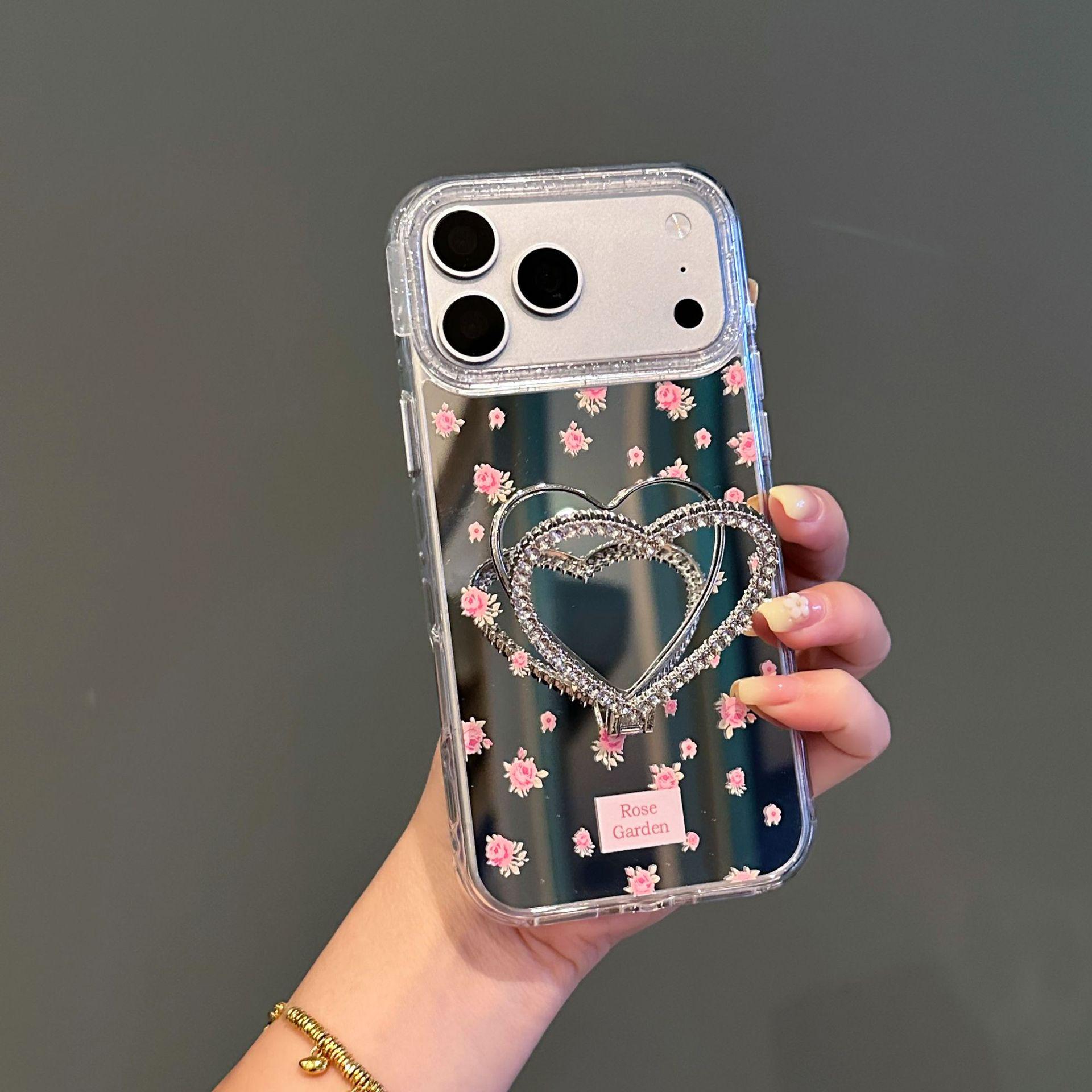 

Glitter Heart Lens Frame for iPhone 17 Pro Max/15 Pro Phone Case P11/12/16 17
