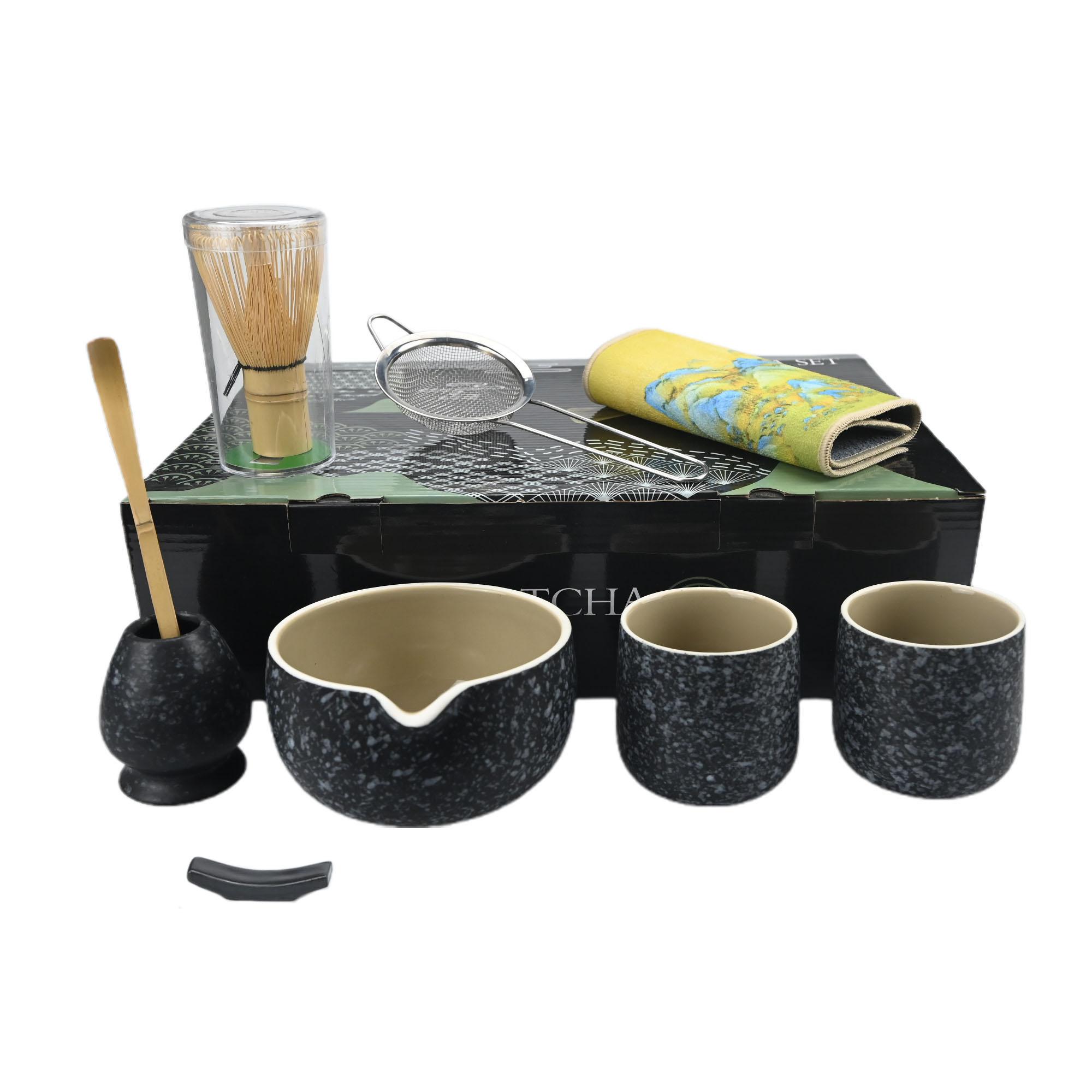 

9pcs Japanese Matcha Set Matcha Bowl With Mouth Song Dynasty Tea Tip Tool Matcha Whisker Stand 9pcs