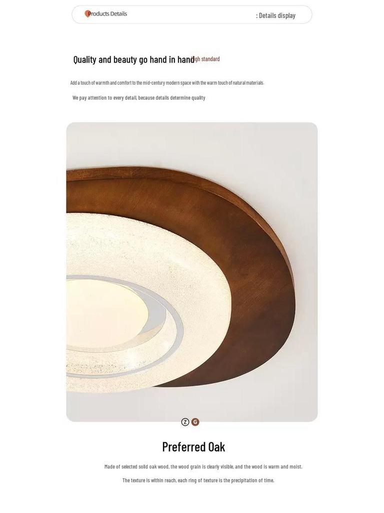 2025 Chinese-Japanese Solid Wood Ceiling Light for Bedroom and Dining Room