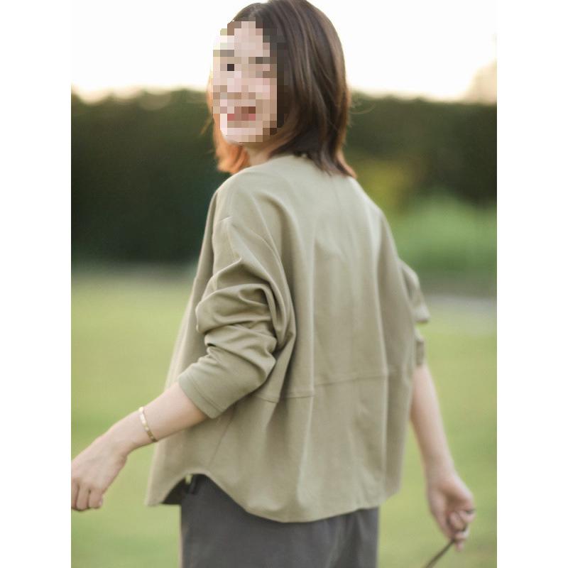 2024 Autumn Women's Minimalist Stand Collar Loose Long Sleeve Jacket