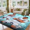 Kylian Mbappe Design Crystal Velvet Rug Soft Decorative Mat for Bedroom Entrance