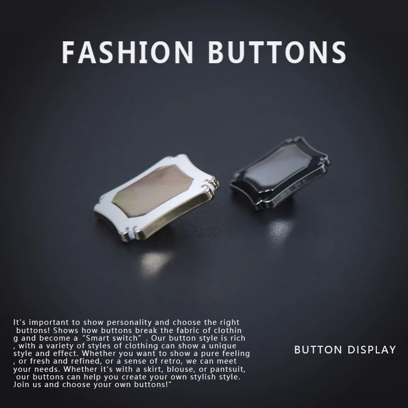 10 Stück Hemdknopf High-End Pullover Exquisiter Quadratischer Cardigan Kleidung Wollmantel Kleidung Metallknöpfe