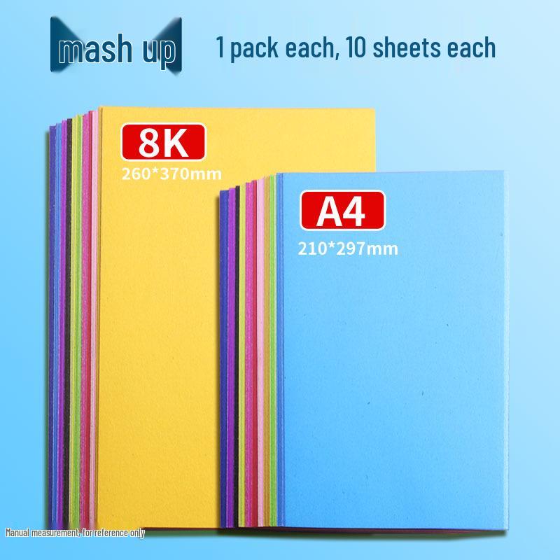 Free Shipping Colored Cardstock: 10 Colors, Thick A4 Origami Paper for Kindergarten Crafts and Student Projects.