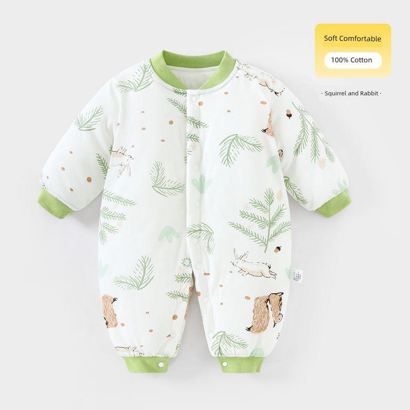 Clothes for Autumn and Winter, Thickened Cotton-Padded Romper for Boys and Girls, Pure Cotton Class a Jumpsuit, Outdoor Crawling Clothes, Winter Wear