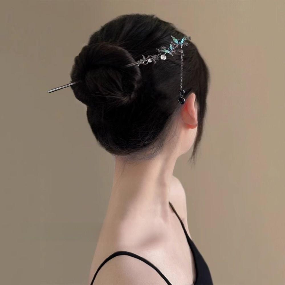 Neo-chinese Style Flower Hairpin Metal Jewelry Hair Accessory Hot Hair Sticks For Women