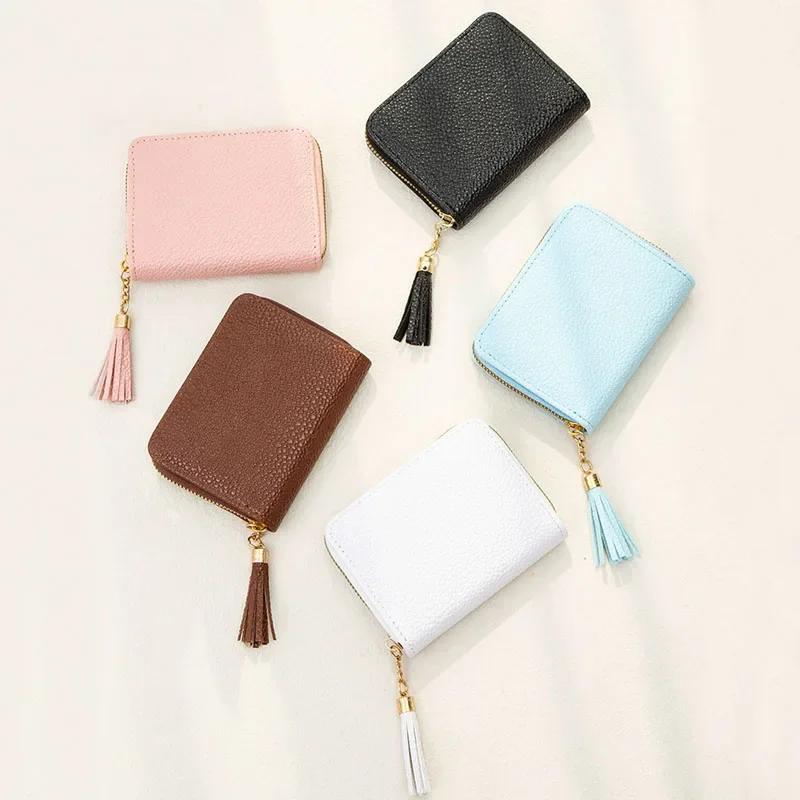 

Mini Tassel Women Wallet Purse Fashion Female Short Mini Wallets PU Leather Zipper Clutch Purse Female Small Wallet for Women