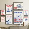 Moderne Trendige Pasta Kaffee Wein Wandkunst Drucke Leinwand Malerei Vintage Poster Bilder Für Caff Büro Küche Club Heimdekor