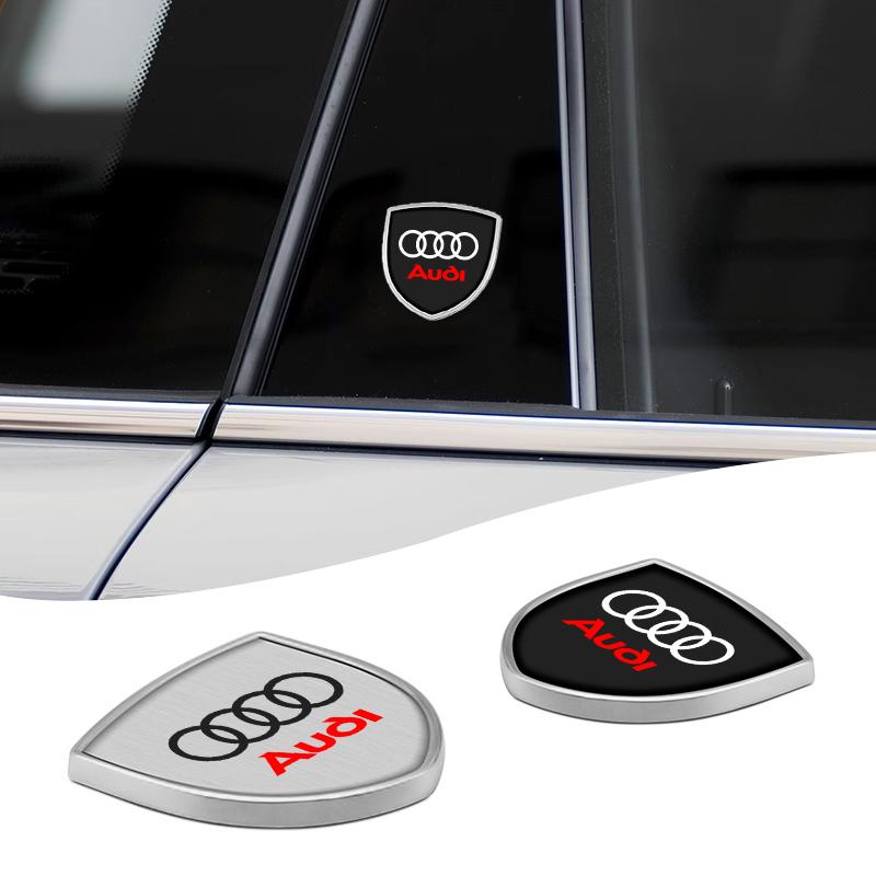 3D Metal Car Body Fender Emblem Shield Stickers Decor Auto Accessories For Audi A1 A2 A3 A4 A5 A6 A7 A8 Q1 Q2 Q3 Q4 Q5 Q6 Q7 Q8 B5 B6 B7 B8 C5