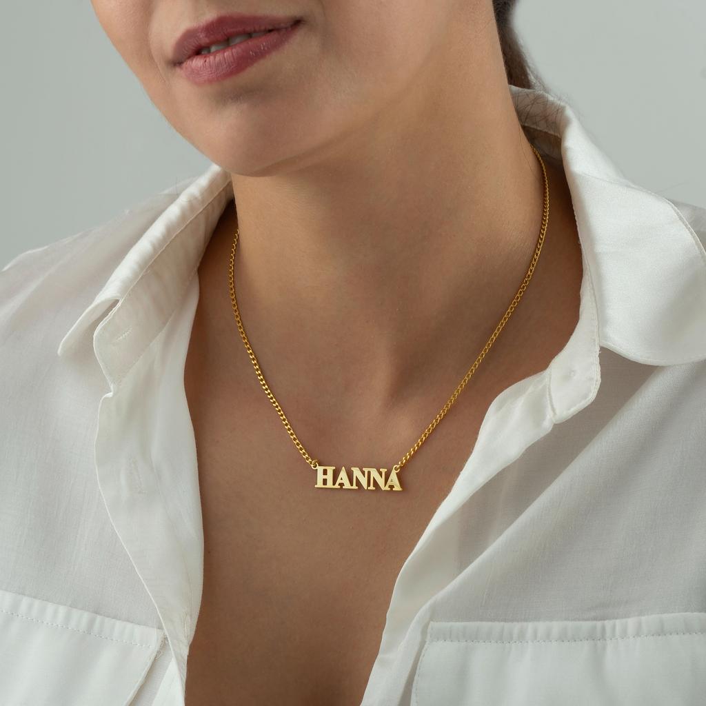 Personalized Gold Name Necklace Custom Name Necklace Dainty Name Necklace  Gold Plated Stainless Steel Valentins Day Gift