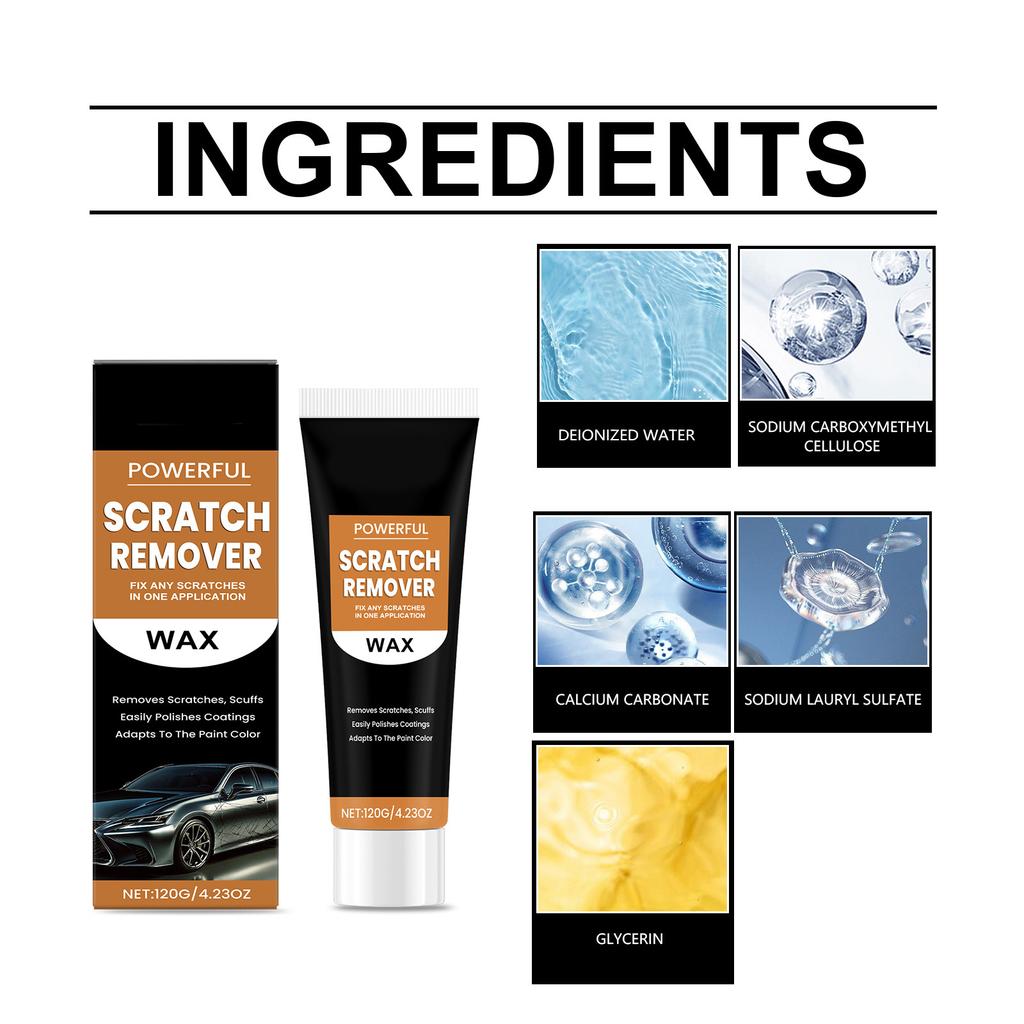 Rapid Vehicle Scratch Remover Paste Deep Scratch Repair Cream For Effortless Car Paint Restoration Enhanced Paint Finish