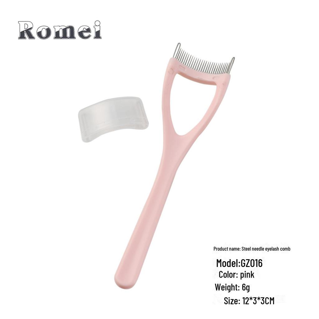 8-in-1 Stainless Steel Eyebrow & Eyelash Comb with Portable Plastic Handle