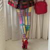Colorblocked Plaid Print Tights Women With Millennial Y2K Trendy Polka Dot Pantyhose 2026 Spring Underwear Stocking
