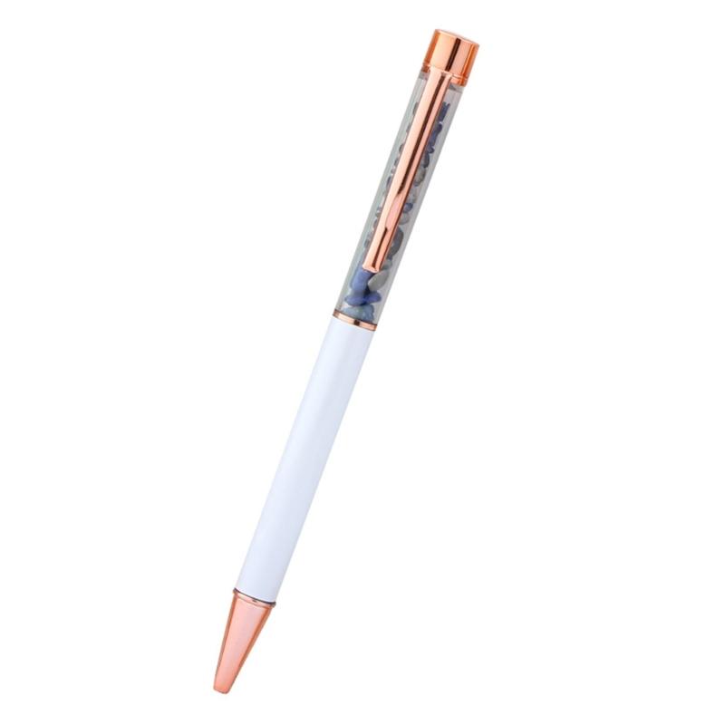 Smooth Writing Gemstones Oil Pen for Office School Students Writing Gift 0.5mm Medium Point Metal Ball Pen Ballpoint Pen