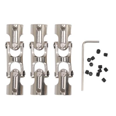 RC Universal Joint Shaft 8mm To 8mm 3 Section Rotatable Steel Coupling Steering Connector for RC