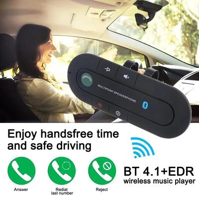 Wireless Handsfree Car Bluetooth-compatible Kit 4.1 Sun Visor Speaker MP3 Music Player USB Power Audio Receiver Speakerphone