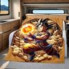 1pz Coperta in Flanella con Stampa Son Goku, Alta Qualità per Tutte le Stagioni, Decorazione per la Casa, Calore e Comfort, Perfetta per Regali di Natale