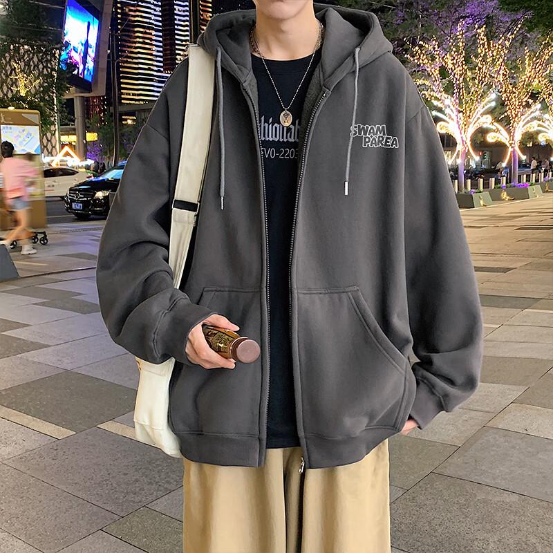 SWAMP AREA Men's Casual Hooded Zip-Up Sweatshirt