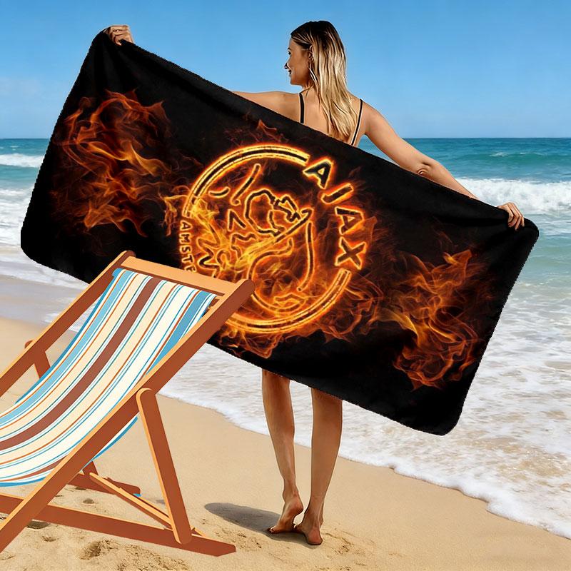 AFC Ajax Print Beach Towel, Large Soft Quick Dry Towel for Beach Camping Swimming