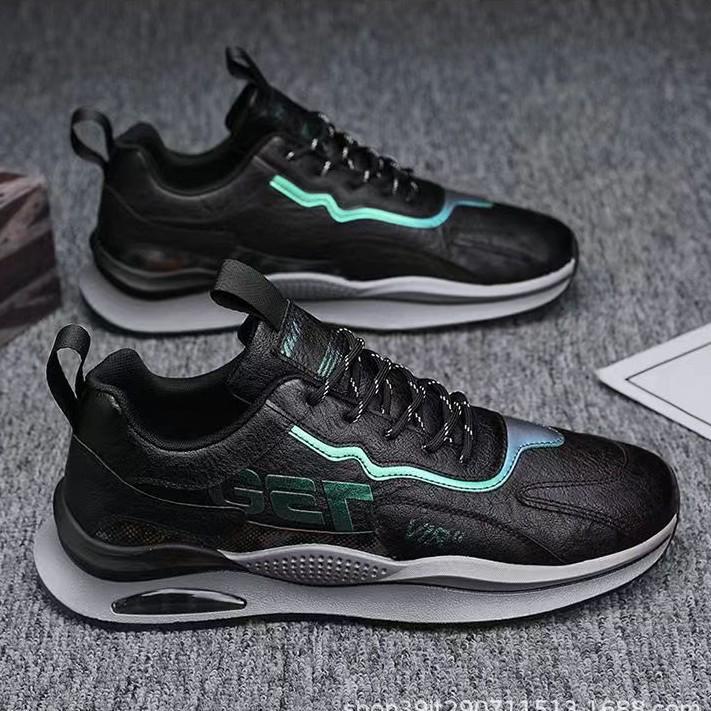 

Мужские универсальные кожаные кроссовки: Противоскользящая, Мягкая подошва, Повседневная и Модная для пар 40 чёрный