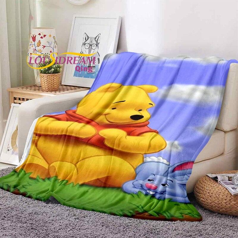 Winnie the Pooh Printed Blanket Flannel Blanket Bed Throw Soft Cartoon Printed Bedspread Bedspread Sofa Blanket