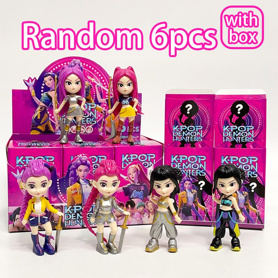 6pcs Anime Kpop Devil Hunter Blind Box Disassembly Fun Blind Bag Small statue Peripheral model Desktop Blind box decoration gift