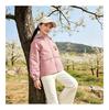 Girls' long sleeved jacket new spring mid to large children's hooded teddy bear top jacket