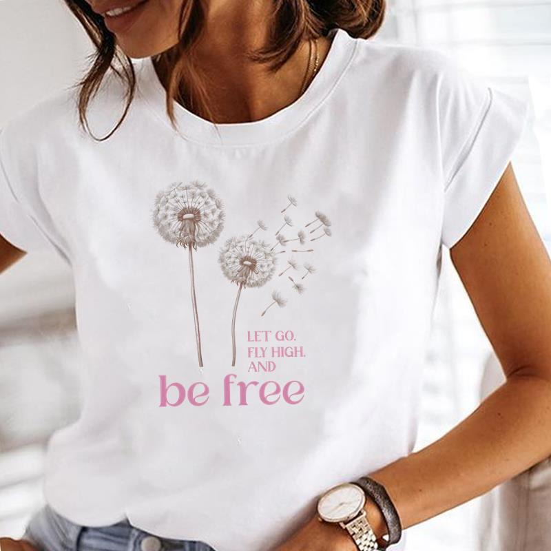 (Asian Size) sweet butterfly 90s Women Tee Clothing Casual T Shirt Fashion Lady Female Top Printed Graphic Short Sleeve T-shirts