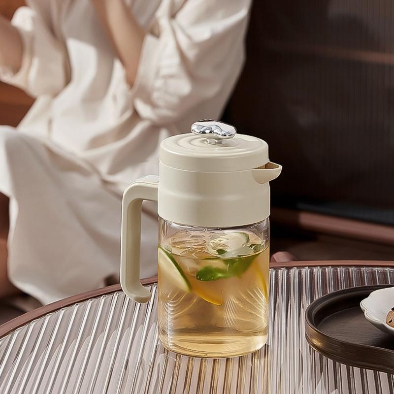 Extra Große 800/1500ml Teekanne mit Sieb und festem Borosilikatglas, auslaufsicheres Design für Eistees und Fruchtaufgüsse