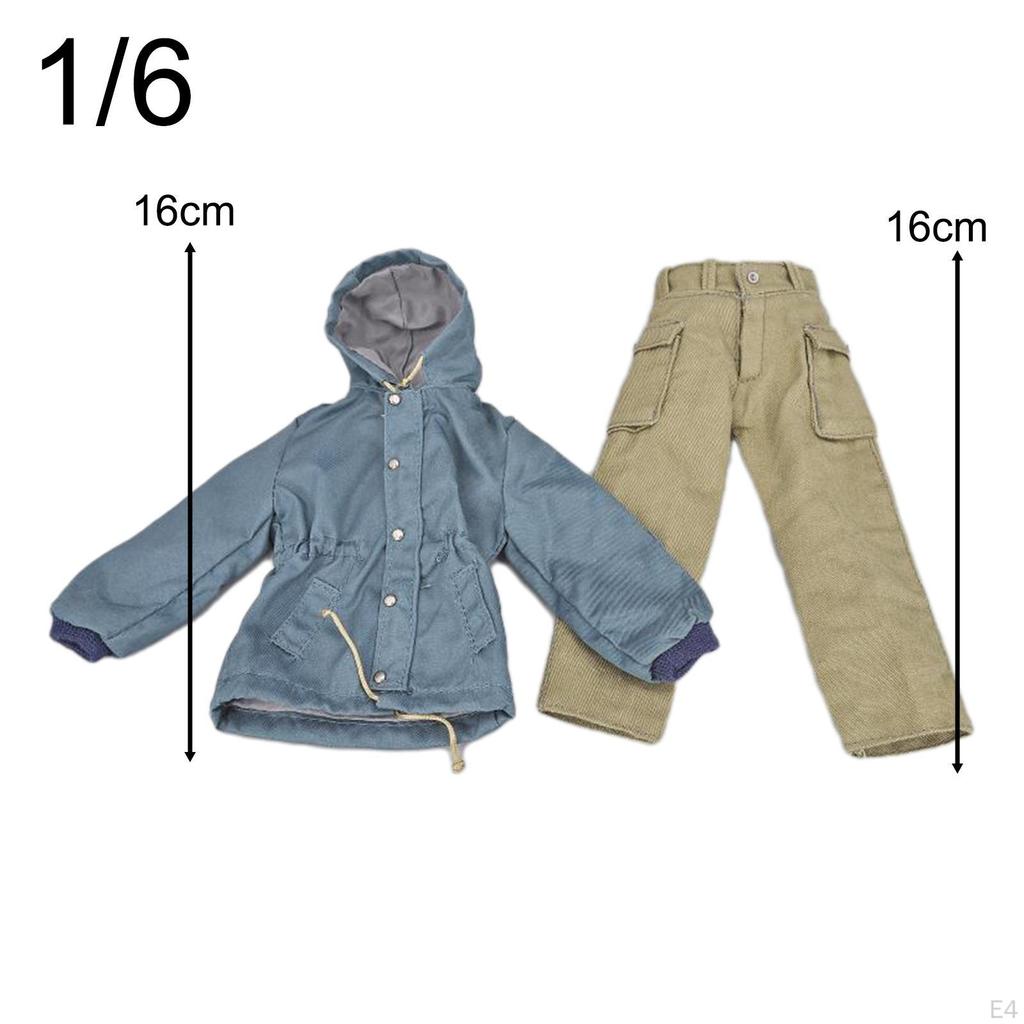 1/6 Figure Coat Pant Set Doll Clothes Miniature Uniform for 12 inch Body