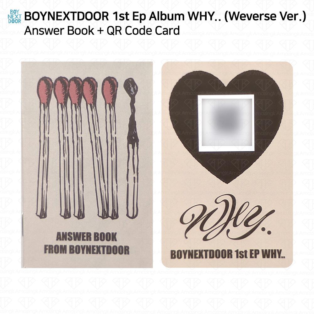 BOYNEXTDOOR 1-й EP альбома WHY.. Weverse версия. Фотокарточка с ответами QR-код KPOP Answer Book + QR Code