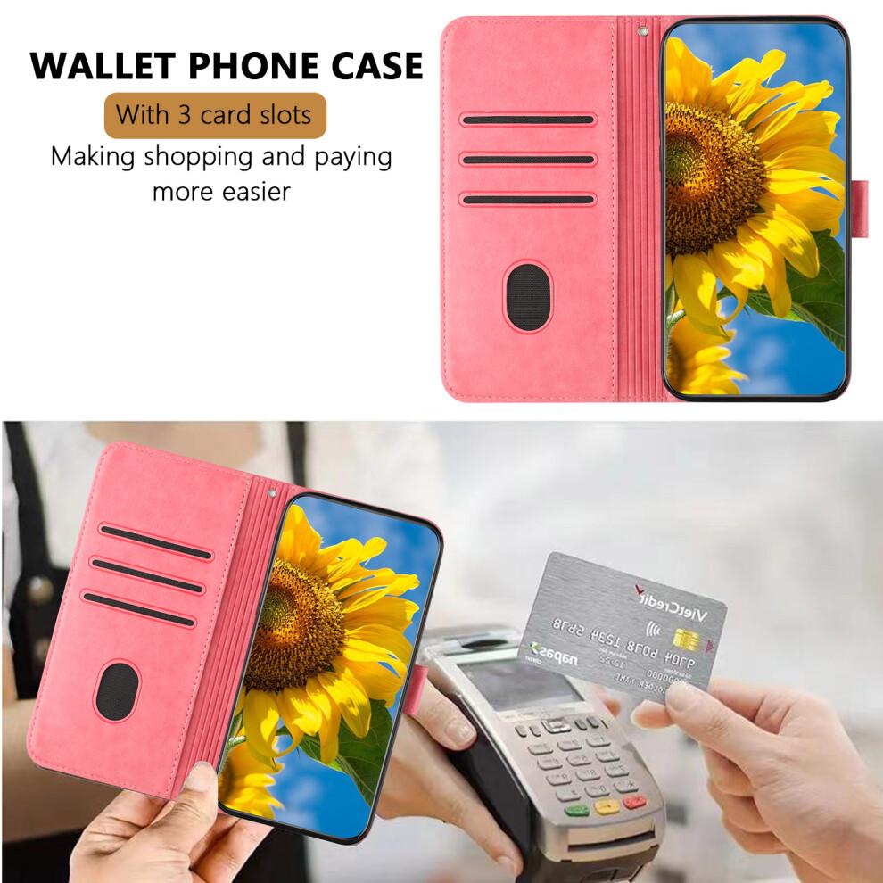 (iPhone 16e, Rose) For iPhone 16e Case Sunflower Imprinted Wallet Stand Folio Flip Leather Cover