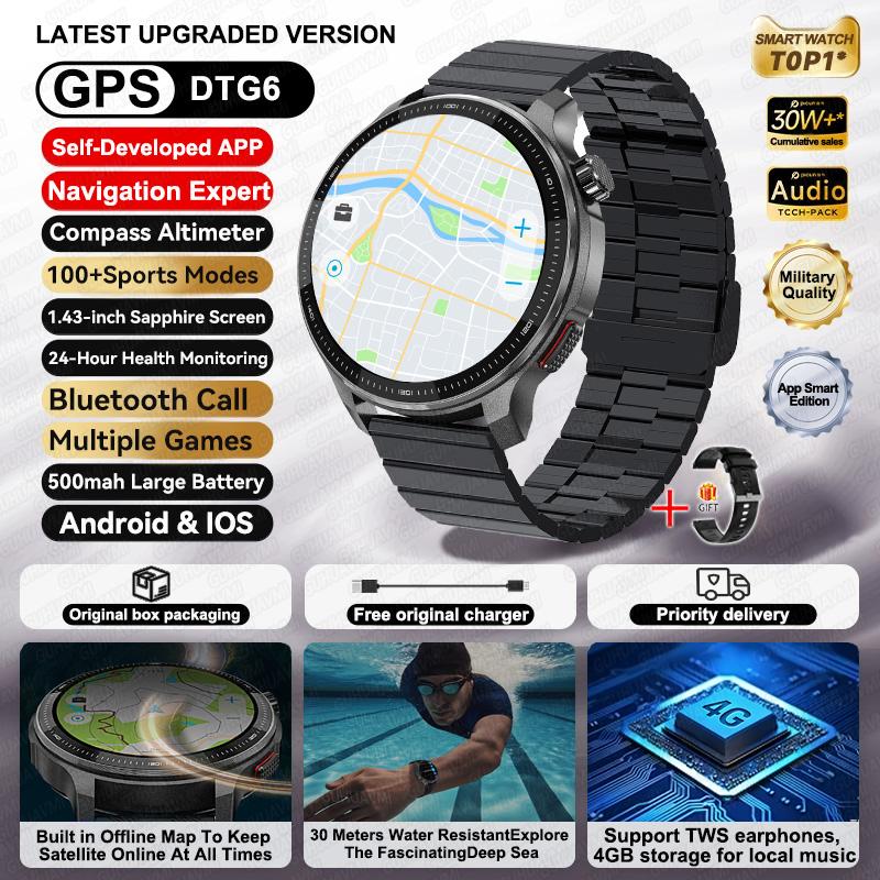 New Fashion GPS Navigation 4GB Big Memory Men Smart Watch APP Download TWS 3D Menu HD Call Sports Smart Watch For Men Women