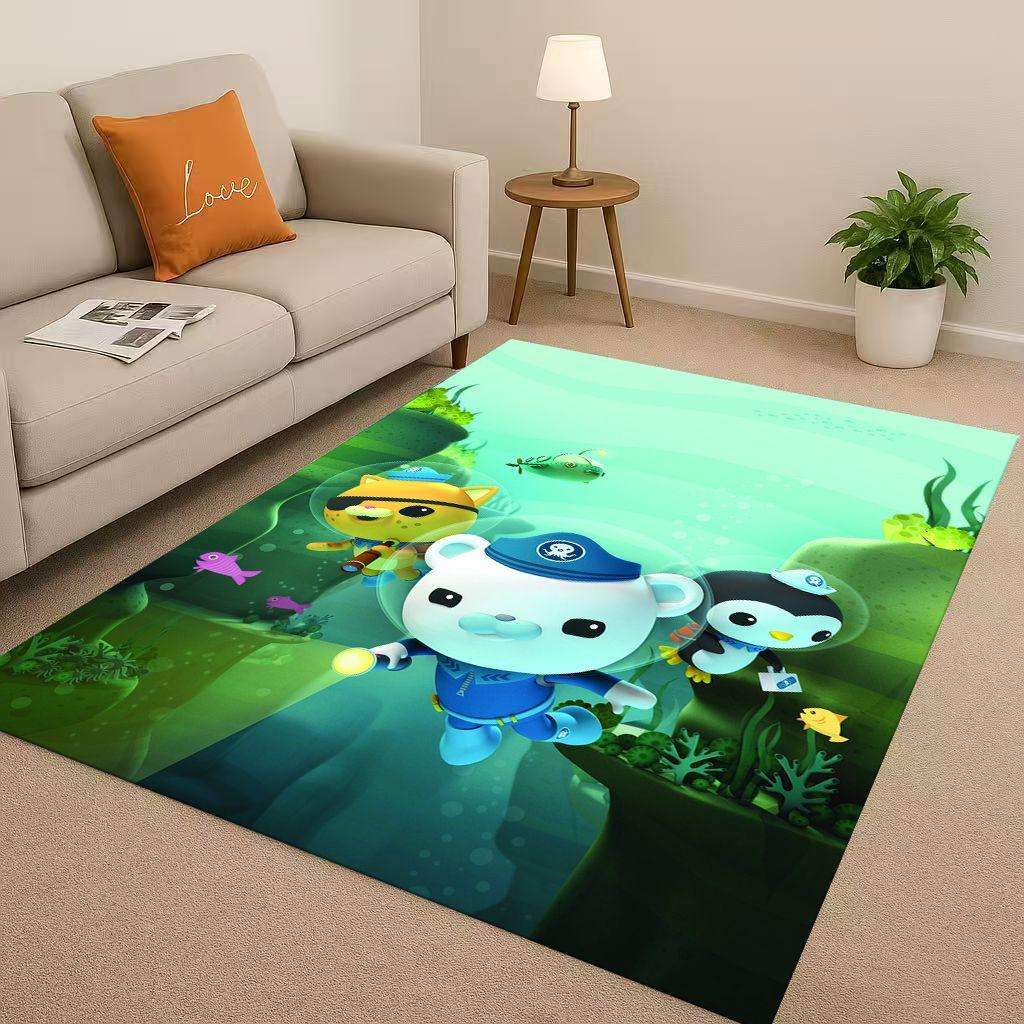 Cute Octonauts Barnacles Cartoon Living Room Non-Slip Area Rug Carpet for Bedroom Playroom Sofa,Easy Clean Home Decor Doormat