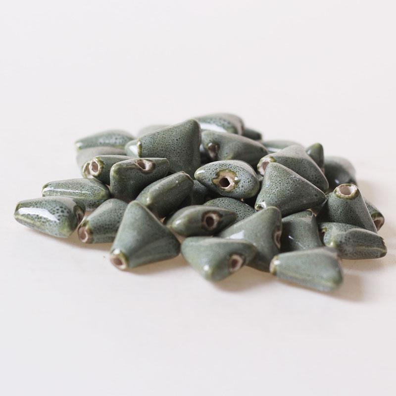 Floral Glaze Triangle Beads 16mm - Irregular Loose Beads for Bracelets