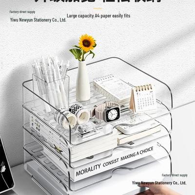 Transparente Acryl-Stufen-Schreibtisch-Organizer-Box für Büro, Wohnheim oder Schreibtisch