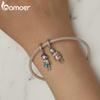 BAMOER 925 Sterling Silber Emaille Kleiner Junge und Mädchen Anhänger Charms für Frauen Original Armband und Armreif Edlen Schmuck