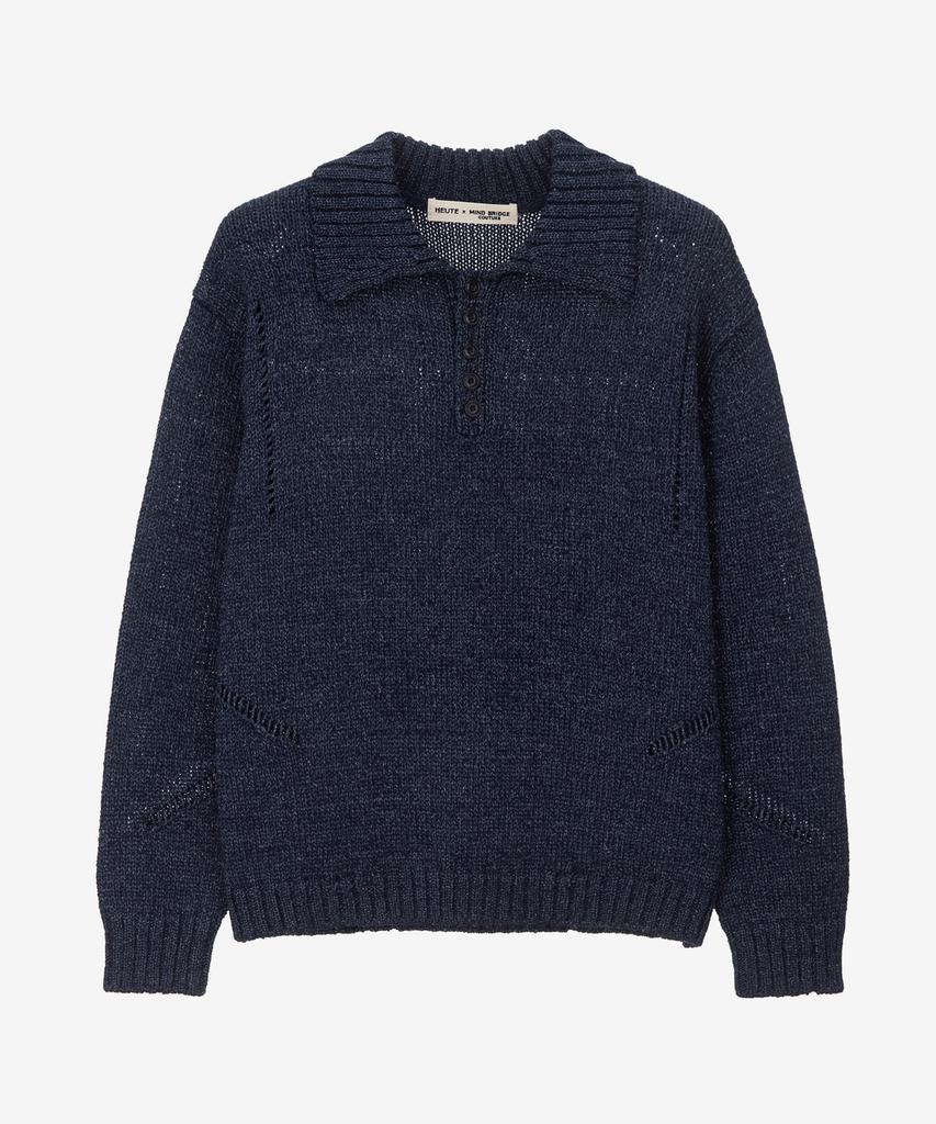 MINDBRIDGE [Hoite] Wool Blend Glitter Collar Semi-Oversized Knit