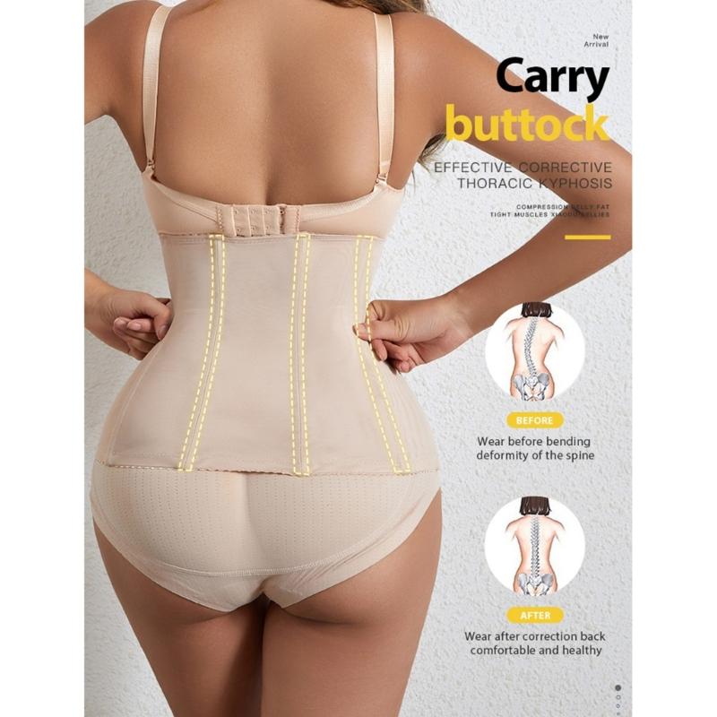 Waist Trainer for Women Postpartum Belt Corsets Underbust Cincher Trimmer Hourglass Body Shaper Girdle with Hooks Front