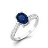 925 Sterling Silver Oval 1.28 CT  Blue Sapphire Gemstone Ring
