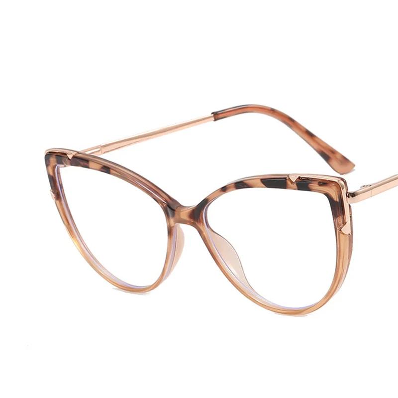 Cat Eye Glasses Metal Frame Blue Light Blocking TR90 Brand Designer Eyewear New Trend Gradient Color Frame Reading Eyegalsses