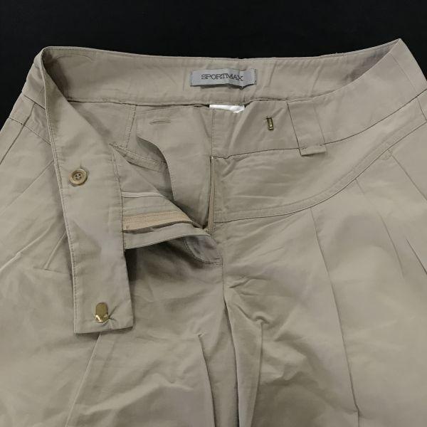 SPORTMAX Max Mara Hergestellt in Portugal Leinenmischung Weite Hose Damen 36 Schrittlänge 83cm Beige(GEBRAUCHT)