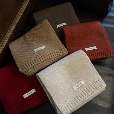 Bufanda de Cachemira 100% Lana Pura Australiana Seleccionada Para Hombres y Mujeres Parejas Invierno Cálido Tejido Cuello