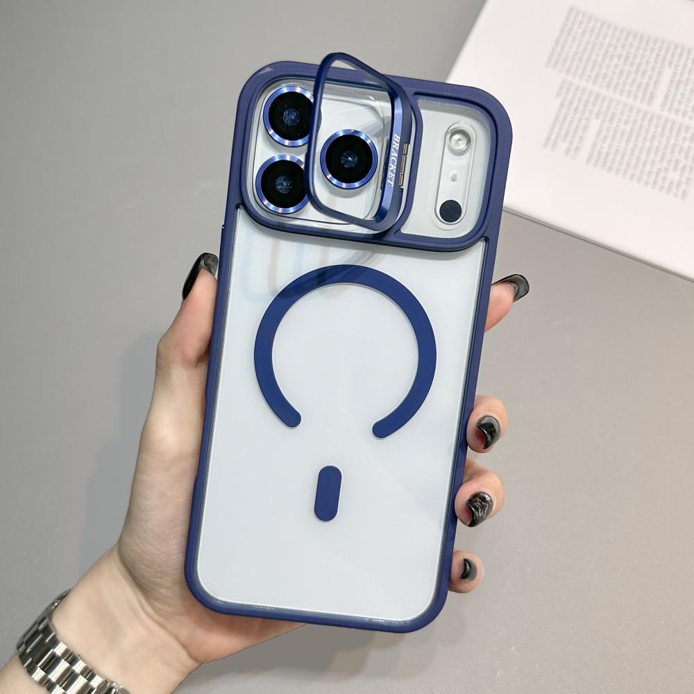 Ring Lens Stand Holder For Magsafe Case For iPhone 16 Pro Max 17 Air 15 14 Plus 13 12 11 Clear Magnetic Change Back Cover