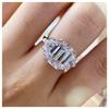Vintage 5ct Emerald High Carbon Diamond Ring for Women Fashion Short Fingers Simulation Jewelry