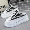 Fashion 8CM Breathable Sneakers Slippers Slides Platform Wedge Ladies Women Sandals Summer Fashion Comfy Sandals Slippers Female Shoes