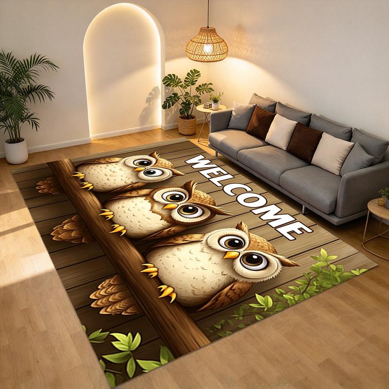Owl Family Living Room Nonslip Area Rug Soft Carpet For Bedroom Game Playroom Sofa Office Home Decor Doormat Christmas Gift C926181