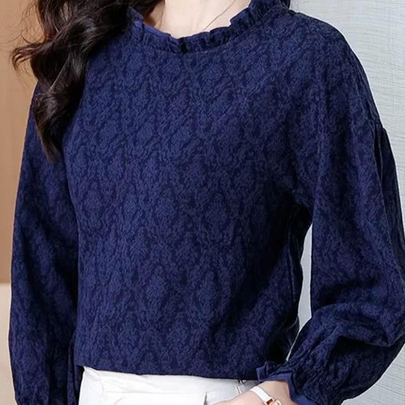 Shirts for Women Autumn Winter Thickened Pullover Warm Round-veck Stretchy Long Sleeve Oversize Jumper Tops