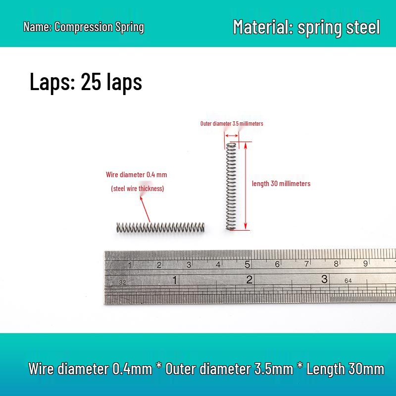Small Mechanical Compression Spring: 0.4mm Wire, 2-8mm Outer Diameter
