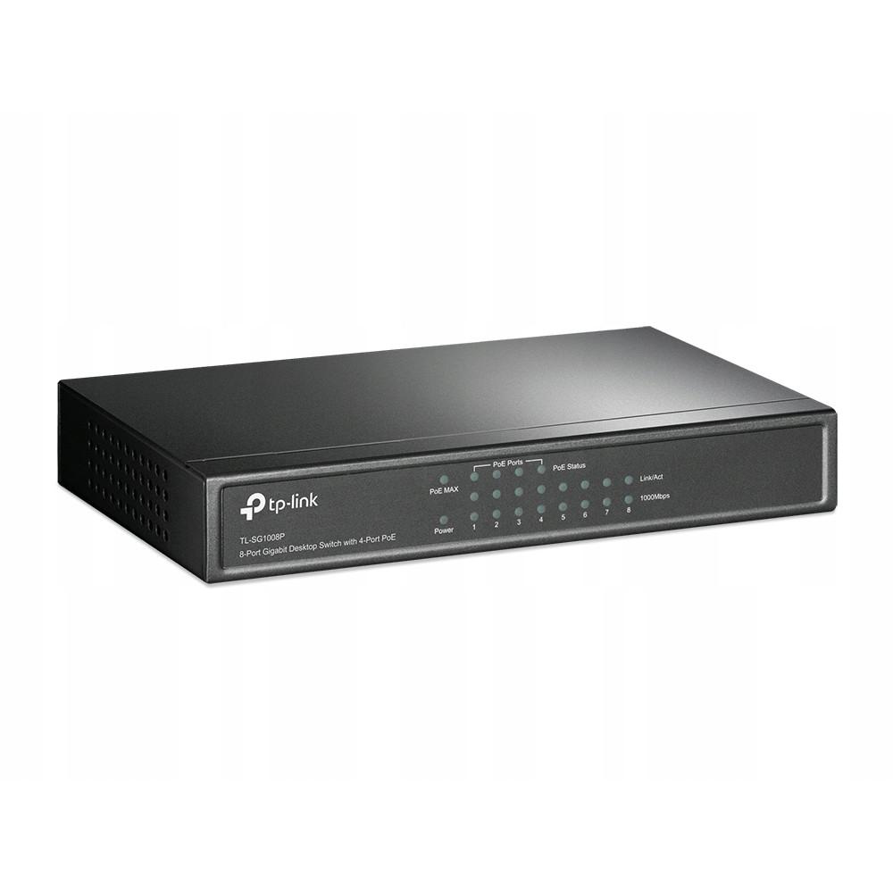 Tp-Link Tl-Sg1008P Poe Switch 8Xge, 4Xpoe, Metal