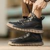 Men's High-top Casual Leather Shoes Handmade Plush Shoes Casual Shoes Autumn and Winter Plus Size 39-47